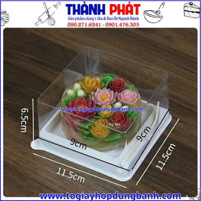 hộp nhựa đựng rau câu 9cm- hộp đựng bánh trung thu 200g- hộp vuông kèm nĩa- hộp bánh trong suốt- hộp đựng bánh cao cấp