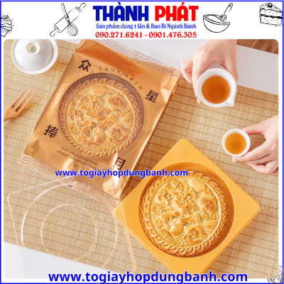 hộp pet đựng bánh trung thu 300g-hộp đựng bánh dẻo trứng muối- hộp pet vuông cao cấp- hộp đựng bánh trong suốt