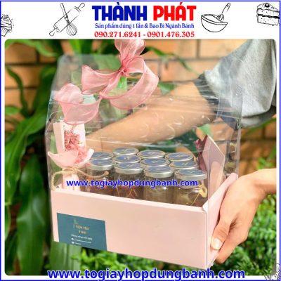 hộp quà mica vali- hộp quà đựng yến chưng- hộp quà tặng sang trọng- hộp mica đựng trái cây