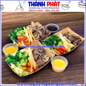khay giấy kraft lớn- khay giấy takeaway- khay đựng đồ ăn nhanh- khay giấy đựng combo- khay giấy cao cấp
