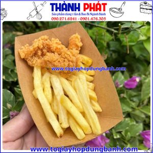 khay giấy kraft mini- khay thuyền nhỏ,-khay giấy 8.5cm- khay giấy takeaway