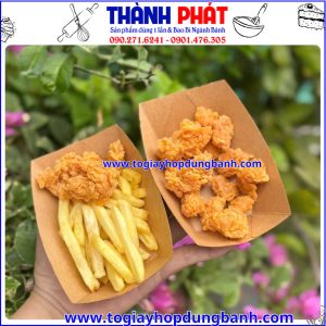 khay thuyền nhỏ- khay giấy 8.5cm- khay giấy takeaway- khay đựng khoai tây chiên mini