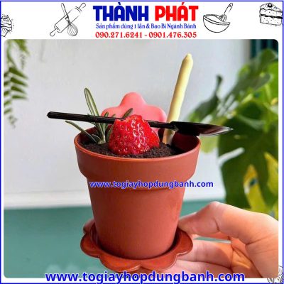 ly dessert hình chậu cây- ly tiramisu dễ thương- ly nhựa đựng bánh- ly pudding đẹp- ly bánh online- ly đựng bánh sáng tạo