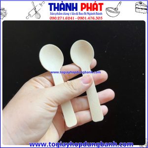 muỗng gỗ tiramisu- muỗng gỗ nhỏ- muỗng gỗ thân thiện môi trường- muỗng gỗ take away-muỗng gỗ 10cm