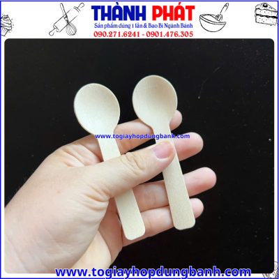 muỗng gỗ tiramisu- muỗng gỗ nhỏ- muỗng gỗ thân thiện môi trường- muỗng gỗ take away-muỗng gỗ 10cm