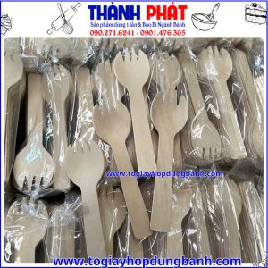 muỗng nĩa gỗ tiramisu- muỗng gỗ nhỏ-muỗng gỗ thân thiện môi trường- muỗng gỗ take away