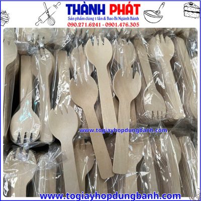 muỗng nĩa gỗ tiramisu- muỗng gỗ nhỏ-muỗng gỗ thân thiện môi trường- muỗng gỗ take away