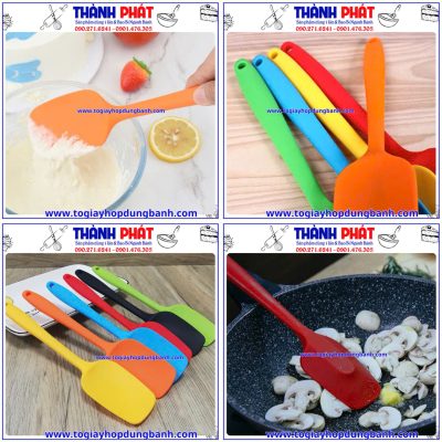 thìa múc silicon- thìa múc bột làm bánh- thìa múc bột silicon- dụng cụ nhà bếp- thìa silicon chịu nhiệt