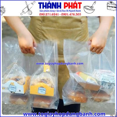 túi đựng hộp quà- túi nhựa quai xách- túi đựng bánh- túi pp trong suốt