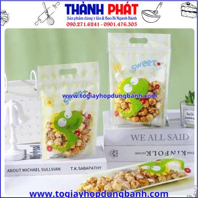 túi zip 15x23- túi đựng bánh kẹo dễ thương- túi zip đựng bắp rang- túi đựng quà cho bé- túi zip pastel