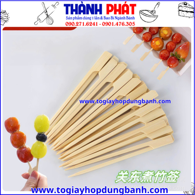 xiên cờ trang trí bánh- xiên trái cây gỗ- que xiên thịt nướng- xiên gỗ dùng 1 lần