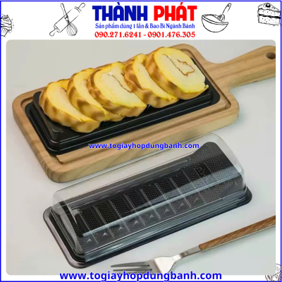 Hộp bậc thang 21-8- hộp đựng bánh bông lan cuộn-hộp đựng dessert- hộp bánh cuộn mini- hộp đựng bánh mousse