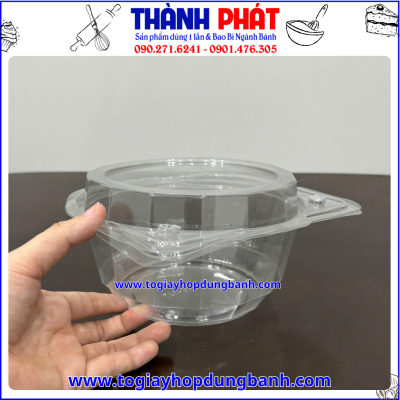 Hộp nhựa H147- hộp đựng gà chặt- hộp đựng salad-hộp salad nắp gập- hộp nhựa PET đựng đồ ăn- hộp đựng gỏi trộn