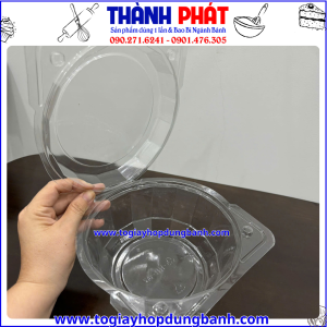 Hộp nhựa H147-hộp đựng trái cây- hộp đựng bún trộn-hộp salad nắp gập
