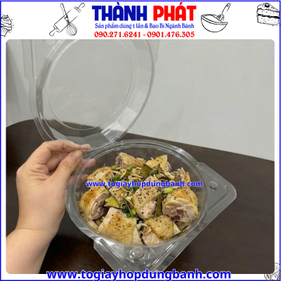 Hộp nhựa H150- hộp đựng gỏi gà- hộp đựng rau trộn- hộp đựng gỏi trộn- hộp salad nắp gập- hộp đựng trái cây cắt sẵn