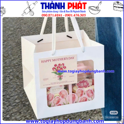 Hộp 4 ngăn tulip nắp mica - Hộp giấy 4 ngăn hoa tulip đựng bánh làm quà 20/10 - 20/11 - Hộp 4 ngăn hình hoa tulip dễ thương - Hộp giấy 4 ngăn đựng bánh ngọt tặng người yêu - Hộp quà Valentine đẹp - Quà 8/3 xinh cho Mẹ