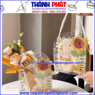 Túi quai xách đựng quà 20/11 - 8/3 - Túi mica đựng quà tặng bạn - Túi đựng quà sinh nhật có chữ Best Wisher - Túi đựng mỹ phẩm sang trọng - Túi đựng hoa quà tặng - Túi mica có quai xách đựng bánh ngọt dễ thương.