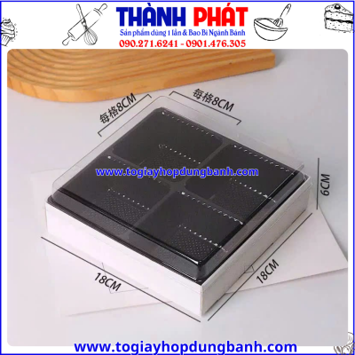 Hộp 4 ngăn HS1818 đựng bánh tiramisu - Hộp 4 ngăn đựng trái cây cắt sẵn sang trọng - Hộp 4 ngăn nắp mica - Hộp 4 ngăn đựng mousse tặng bạn gái - Hộp đựng bánh quà tặng 20/10 - Hộp 4 ngăn HS1818 đựng socola quà Valentine.