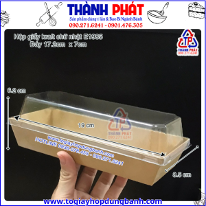 Hộp giấy E1985 - Hộp giấy chữ nhật nắp trong - Hộp giấy kraft E1985 nâu - Hôp giấy đựng bánh