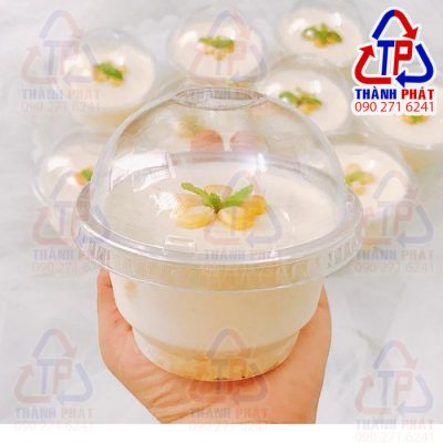 Ly kem lùn nắp cầu - Ly lùn nắp cầu - Ly đựng bánh tiramisu - Ly đựng bánh kem - Ly đựng kem bắp 