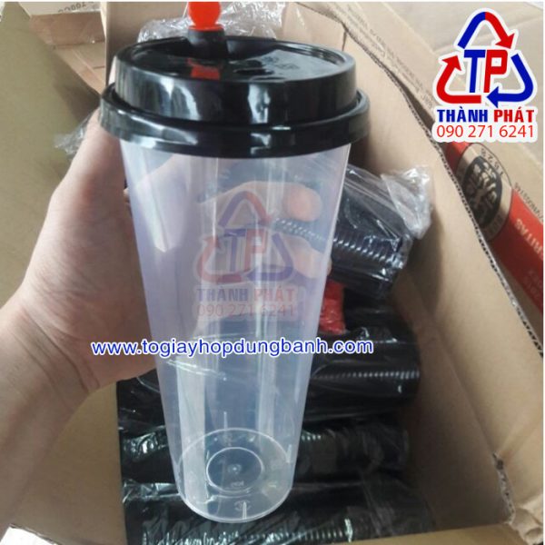 Ly nhựa cứng nắp tim 700ml - Ly nhựa cứng nắp tim