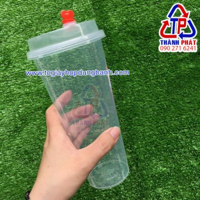 Ly nhựa cứng nắp tim 700ml - Ly nhựa cứng nắp tim