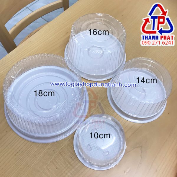 Hộp H25 cao - Hộp nhựa đựng bánh 16cm - Hộp nhựa đựng bánh bông lan trứng muối 16cm