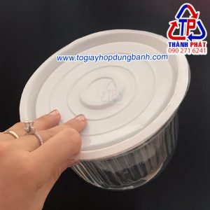 Hộp nhựa H24 vòm - Hộp nhựa H24 Bầu - Hộp đựng bánh kem 14cm - Hộp đựng bánh 14cm