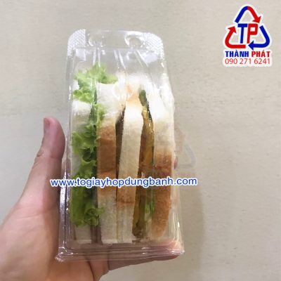 Hộp tam giác đựng bánh sanwhich - Hộp nhựa đựng sanwhich mang đi - hộp dùng 1 lần đựng sanwhich