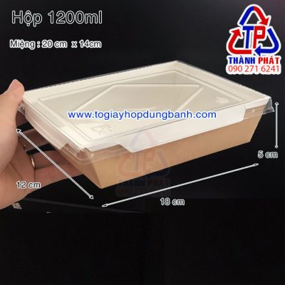 Hộp giấy nắp nhựa trong - Hộp giấy đựng bánh bông lan nắp kính trong