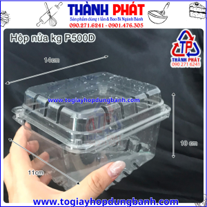Hộp nhựa P500D đựng trái cây- Hộp đựng 0.5kg Cherry P500D- Hộp đựng 0.5kg dâu P500D -Hộp P500D đựng nửa kg cà chua bi