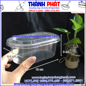 Hộp oval HT150G - Hộp oval đựng tiramisu - Hộp oval đựng bánh mousse - Hộp oval đựng bánh lạnh