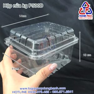 Hộp P500D - Hộp nhựa đựng nửa kg - Họp đựng 0.5kg trái cây