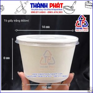 tô giấy trắng đựng thức ăn mang đi 800ml - Copy