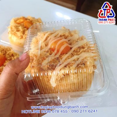 Hộp H5 cao - Hộp nhựa đựng bánh humburger - Hộp đựng bánh bông lan trứng muối - Hộp đựng bánh H5 cao