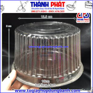 Hộp nhựa H24 đế đen đựng bánh bông lan trứng muối 14cm -Hộp nhựa H24 đen đựng bánh bông lan chanh 14cm- Hộp nhựa đế đen đựng bánh bông lan chanh