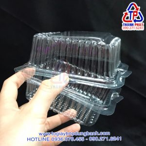 Hộp H5 cao - Hộp nhựa đựng bánh humburger - Hộp đựng bánh bông lan trứng muối - Hộp đựng bánh H5 cao