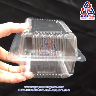 Hộp H04 - Hộp nhựa HH04 - Hộp H04 đựng bánh bông lan trứng muối - Hộp H04 đựng bánh mì phô mai tan chảy