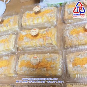 Hộp H04 - Hộp nhựa HH04 - Hộp H04 đựng bánh bông lan trứng muối - Hộp H04 đựng bánh mì phô mai tan chảy