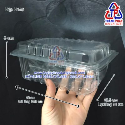 Hộp H145 đựng bánh sừng trâu - Hộp H145 đựng bánh bông lan trứng muối - Hộp H145 đựng bánh su kem 