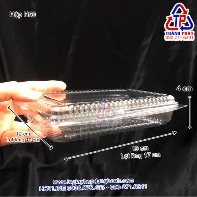 Hộp H50 - Hộp nhựa định hình H50 - Hộp đựng bánh su kem H50 - Hộp đựng sushi H50 - Hộp đựng bánh bột lọc H50