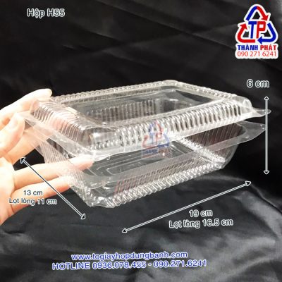 Hộp H55 đựng bánh su kem - Hộp H55 đựng bánh crep sầu riêng - Hộp H55 đựng bánh tráng trộn - Hộp H55 đựng sushi