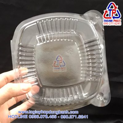 Hộp PET H129 - Hộp nắp gập H129 đựng rau câu trung thu - Hộp H129 đựng xôi - Hộp H129 đựng bánh trung thu