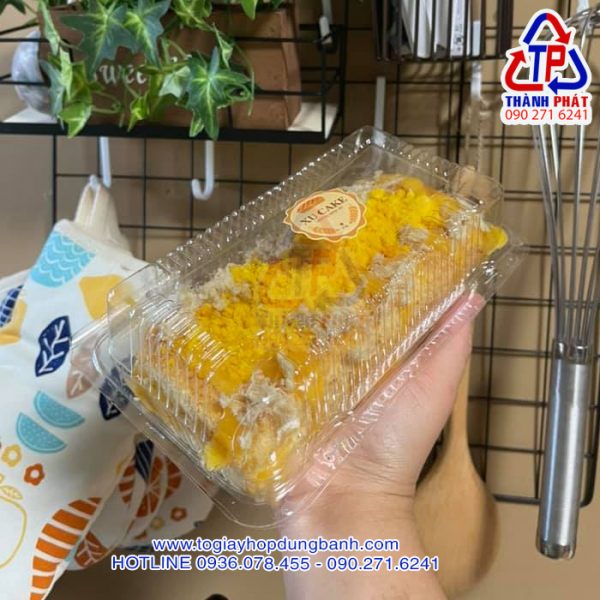 Hộp H04 - Hộp nhựa HH04 - Hộp H04 đựng bánh bông lan trứng muối - Hộp H04 đựng bánh mì phô mai tan chảy