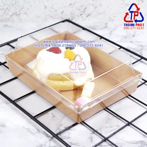 Hộp giấy kraft CL1317 - Hộp giấy kraft chữ nhật dùng đựng bánh - Hộp giấy kraft chữ nhật nắp trong CL1317