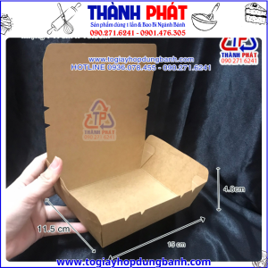 Hộp giấy kraft nắp gập đựng salad - Hộp giấy kraft nắp gập đựng thức ăn mang đi - Hộp giấy kraft nắp gập đựng sushi - Hộp giấy kraft đựng thức ăn mang đi