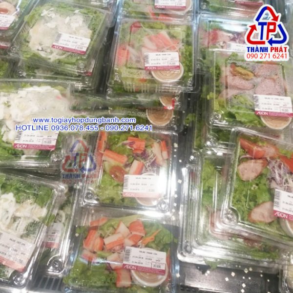 Hộp nhựa H52 bằng - Hộp H52 bằng đựng xôi - Hộp H52 bằng đựng salad - Hộp H52 bằng đựng bánh bông lan trứng muối