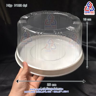 Hộp H122 đại đựng rau câu 3D trái tim - Hộp H122 cao đựng bánh kem 24cm - Hộp đựng bánh rau câu 3D size 24cm