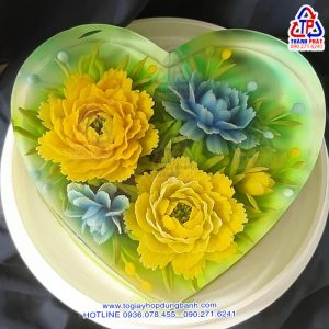 Hộp H122 đại đựng rau câu 3D size 24cm - Hộp H122 cao đựng bánh kem 24cm - Hộp H122 đại đựng bánh bông lan trứng muối size 24cm