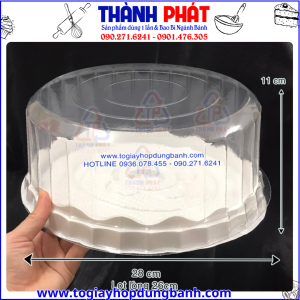 Hộp nhựa H40 đựng bánh bông lan trứng muối size 26cm -Hộp H40 đựng bánh rau câu 3D size 26cm- Hộp H40 đựng bánh size lớn 26cm